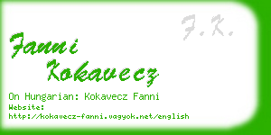 fanni kokavecz business card